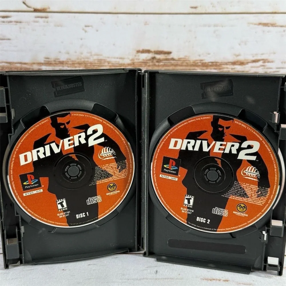 Driver 2 Sony PlayStation 1 PS1 2000 2-Disc Set Action Racing Game Tested
